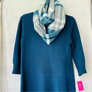 2 piece girls winter dress with scarf